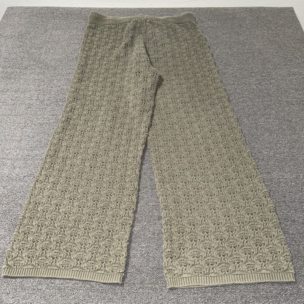 Aerie Crochet Coverup Pant Women's Large Olive Green Wide Leg Cottage Core Beach - Picture 11 of 11